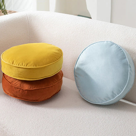 Nordic Minimalist Style Soft Round Cushion With Fillings Stuffed Floor Seat Mat Velvet Meditation Cushion Futon Throw Pillow