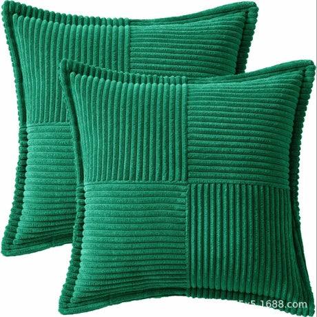 Solid Color Striped Corduroy Pillow Cushion Cover - Minimalist Sofa Backrest Cushion Office Lumbar Support Pillow Case for Nap