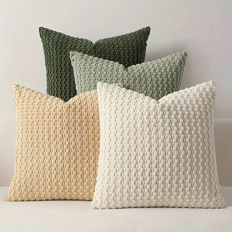 Cordury Pillow Covers - Modern Decorative Cushion Cases with Zipper Closure, Machine Washable, No Inserts Included