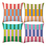 Vibrant Geometric Stripe Pillow Covers, Machine Washable with Zip Closure | Ideal for Living Room Sofa & Bedroom Decor
