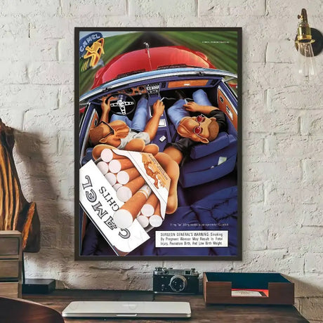 Vintage C-Camel C-Cigarettes Poster Poster Self-Adhesive Wall Art For Living Room Bedroom No Fade Modern Home Decor Stickers