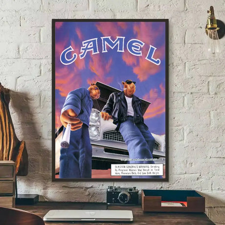 Vintage C-Camel C-Cigarettes Poster Poster Self-Adhesive Wall Art For Living Room Bedroom No Fade Modern Home Decor Stickers