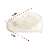30X40cm Shaggy Carpet Faux Wool Heart Shaped Carpet Chair Sofa Cushion Living Room Bedroom Decorative Floor Mats Washable