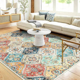 VIKAMA Bohemian Moroccan Carpet Soft Non-Slip Living Room Sofa Coffee Table Mat Bedroom Walk-in Closet Area Rug Home Decoration