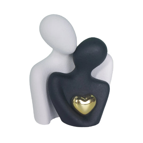 Couple Hugging Figurine Ceramic Couple Statue Abstract Modern Sculpture Love Figurines Art Craft Couple Home Accents