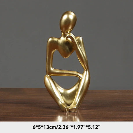 Sand Color The Thinker Abstract Statues Sculptures Yoga Figurine Nordic Living Room Home Decor Decoration Maison Desk Ornaments
