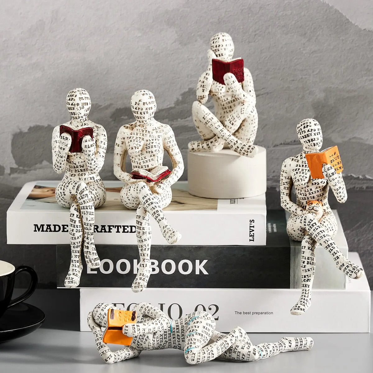 The Reading Woman Abstract Statues Sculptures Yoga Figurine Nordic Living Room Home Decor Decoration Maison Desk Ornaments