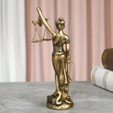 Creative Retro Round bottom Justice Goddess Statue Lawyer Office Ornament Gifts Home Living room Sculpture Desk Decor