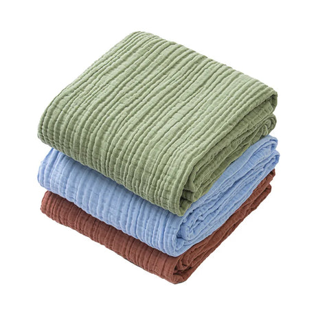 6 Layer Cotton Gauze Blanket Multipurpose Baby Bath Towel Waffle Texture Soft Children's Throw Blanket Without Fluorescent Color