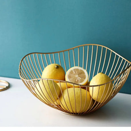 Fruit Basket Durable Metal Wire Storage Bowl Nordic Style Iron Home Snacks Bread Dining Table Indoor Cosmetic Storage Basket