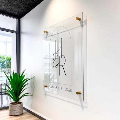 Business Customized Acrylic Perspex Plates, Number Decorative House Signs, Logo Beauty Salon Nails Studio Wall Aesthetic Decor