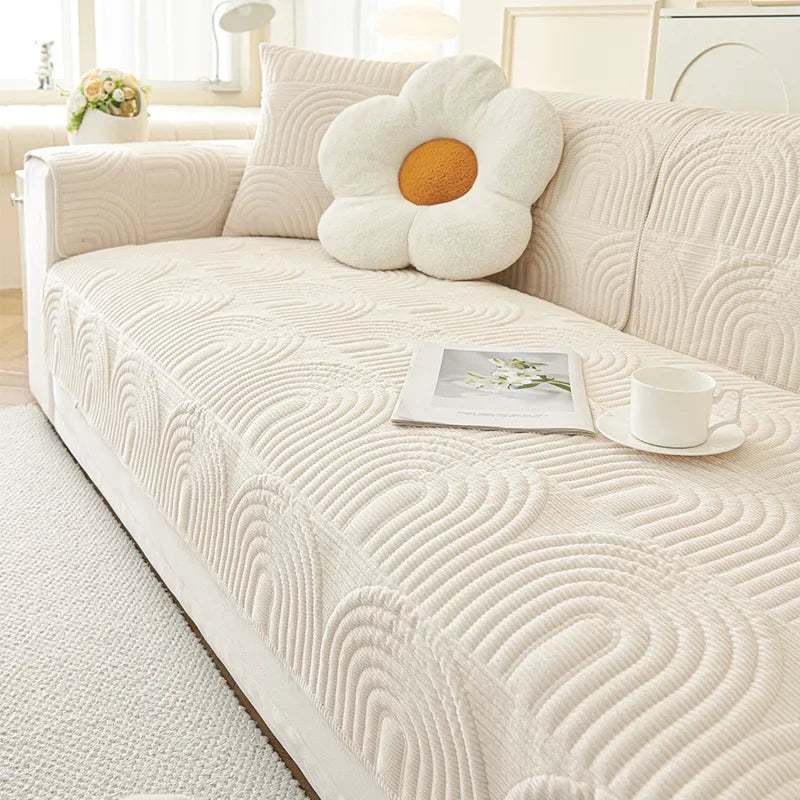 New Cream Corduroy Sofa Cushion  Four Seasons Hot Selling Seat Cushion Non-slip Leather Sofa Cover Cloth Towel for Living Room