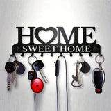 1pc Black Metal Keys Holder Wall Mount Key Holder Sweet Home Design Style Key Rack for Key Hanger with 10 Hooks