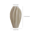 Beige Ceramic Vase with a High-End Feel and a Light Luxury Wave, Decorated with Yang Peach Flowers