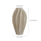 Beige Ceramic Vase with a High-End Feel and a Light Luxury Wave, Decorated with Yang Peach Flowers