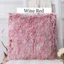 Soft Fur Cushion Cover 43x43cm Cozy Plush Decorative Pillow Cover for Living Room Sofa Decor Pillowcase White Grey Cushion Case