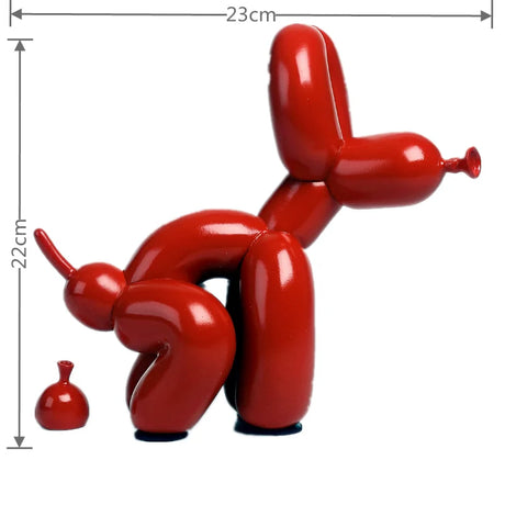Balloon Dog Doggy Poo Statue Resin Animal Sculpture Home Decoration Resin Craft Office Decor Standing black gold