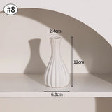 White Nordic Ceramic Flower Vase Retro Flower Bottle Creative Flower Arrangement Holder Simple Plant Pot Room Table Decor Mini