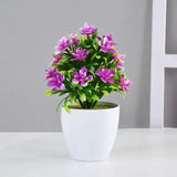 1pc Artificial Potted Plant Small Bonsai Flowers Pot Simulated Tree Ornaments Wedding Home Hotel Office Table Decor Fake Plants