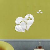 3D Acrylic Love Heart Pattern Wall Stickers, Mirror Wallpaper, Wedding, Bed Room, Home Room, Art Decor, Valentine's Day