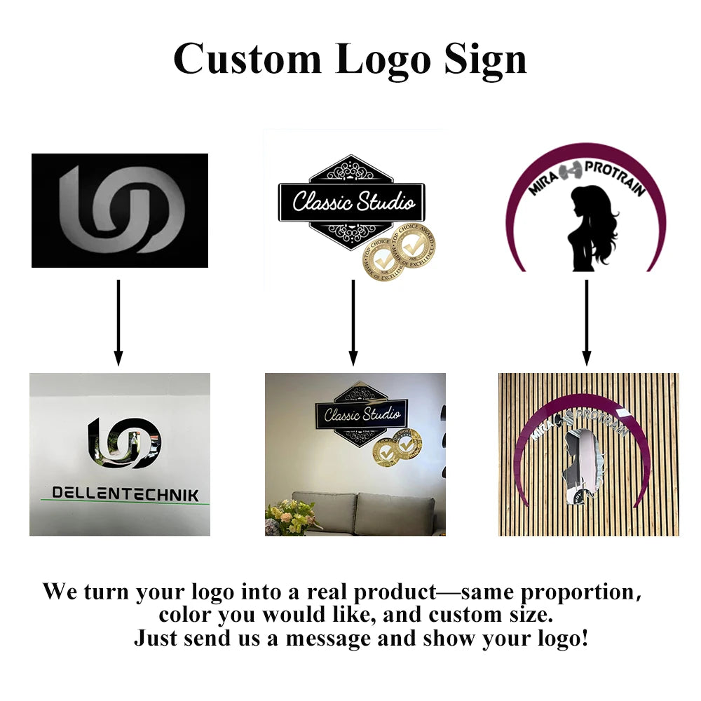 Custom Laser Cut Logo Sign 3D Mirror Wall Letters Large Business Sign Acrylic Lobby Sign Personalized Wall Sign for Salon Studio
