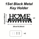 1pc Black Metal Keys Holder Wall Mount Key Holder Sweet Home Design Style Key Rack for Key Hanger with 10 Hooks