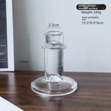 Glass Candle Wick Holder Clear Pillar Table Design Candlestick for Dining Decor