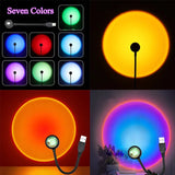 1-4pcs Sunset Lamp LED Rainbow Neon Night Light Projector Photography Wall Atmosphere Lighting for Bedroom Home Room Decor Gift