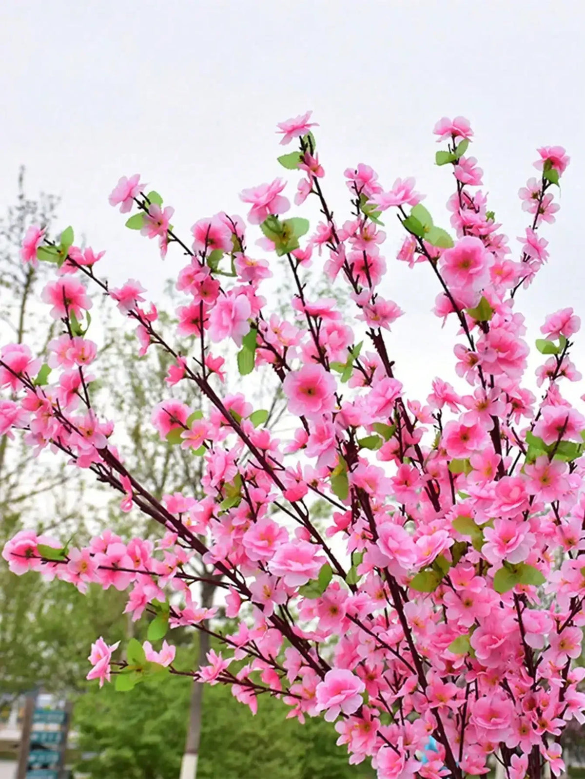 1pc Pink Artificial Peach Blossom Branch Home Wedding Party Landscape DIY Decoration Cherry Blossom Silk Flower Tree Decoration