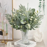 20pcs Eucalyptus Leaves Stems Artificial Plant Bouquet Fake Flowers for Home Decor DIY Floral Arrangement Wedding Decoration