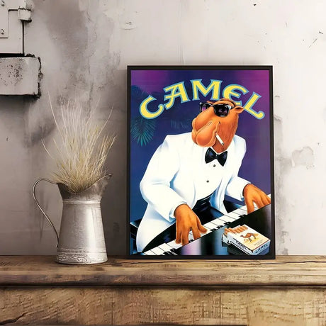 Vintage C-Camel C-Cigarettes Poster Poster Self-Adhesive Wall Art For Living Room Bedroom No Fade Modern Home Decor Stickers