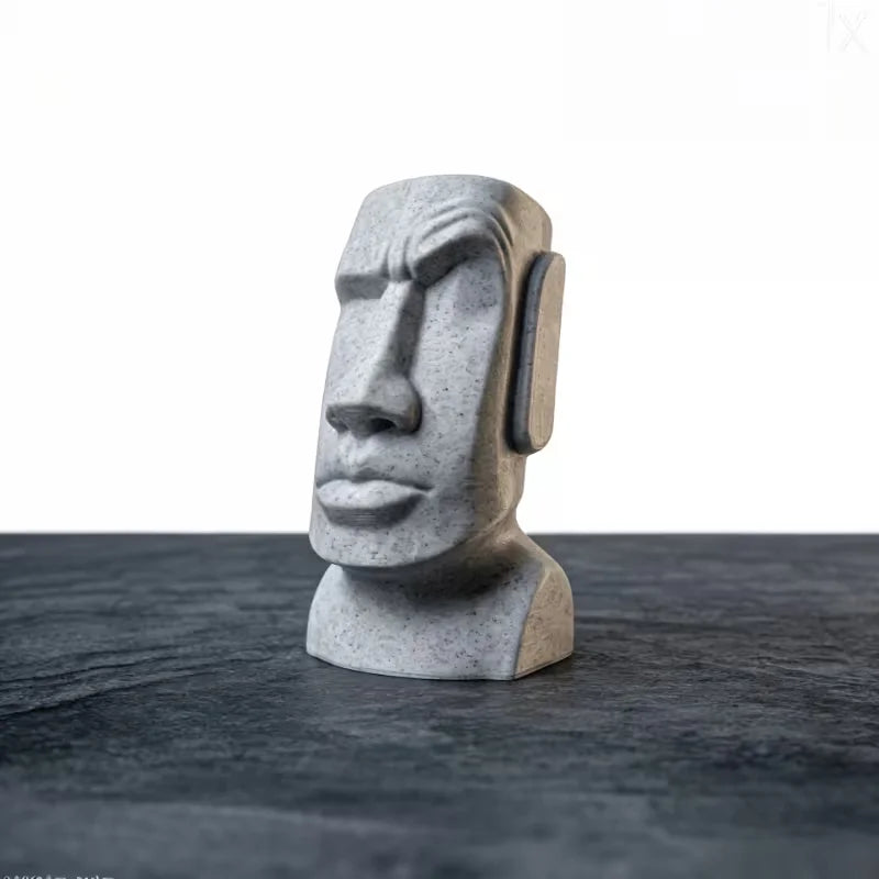 Raising eyebrows Moai statue - Easter Island avatar, eye-catching "Are you serious?" emoji desktop decoration ornament