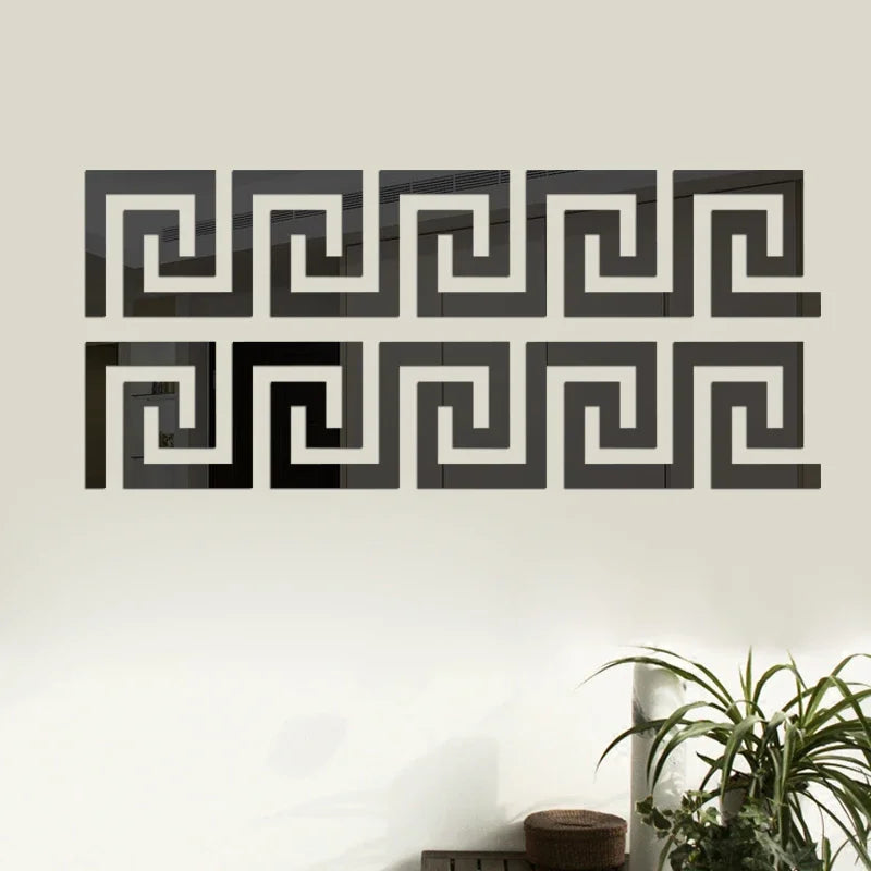 3D 5/10CM Square Self Adhesive Waist Line Mirror Sticker Wall Stickers for Living Room Ceiling Edge Strip Corner Line Wall Decor