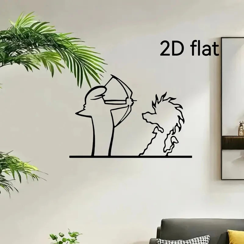 New La Linea Minimalist Line Art Car Sticker Bumper & Window Door Wall Decal With Cartoon Character Design Home Car Decoration
