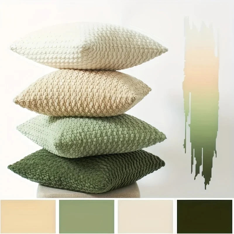 Cordury Pillow Covers - Modern Decorative Cushion Cases with Zipper Closure, Machine Washable, No Inserts Included