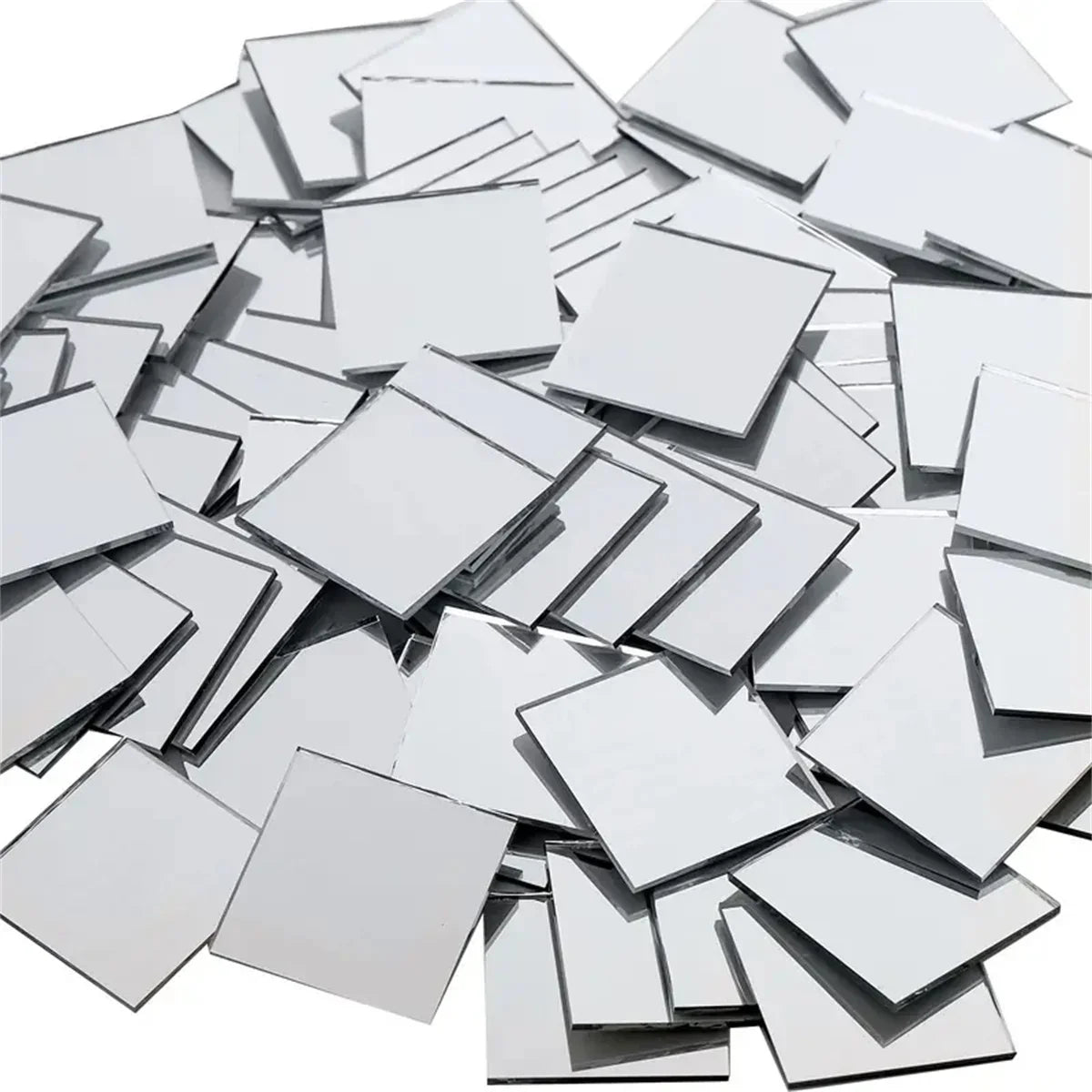 50pcs Mini Square 5cm/4cm Acrylic Mirror Tiles Stickers Mall Adhesive Mosaic for DIY Crafts Art Supplies Home Wall Door Decor