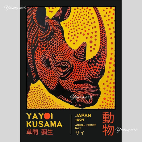 Japanese Yayoi K_Kusama Abstract Canvas Prints Poster Japandi Vintage Animal Aesthetics Art Prints Bedroom Wall Art Home Decor