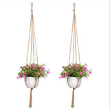 Gardening Green Plant Hanging Basket Cotton Rope Hanger Flower Pot  Handmade Macrame Pot Pocket Wall Boho Courtyard  Home Decor