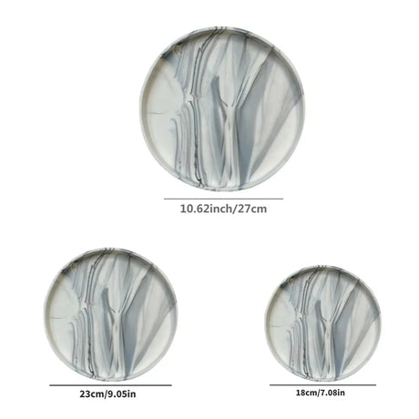 A Round Bathroom Tray, Decorative Vanity Tray, Silicone Soap Holder, Kitchen Countertop Organizer, Coffee Table Decoration, Suitable for Candles, Perfumes, Plants - Decorative Tray