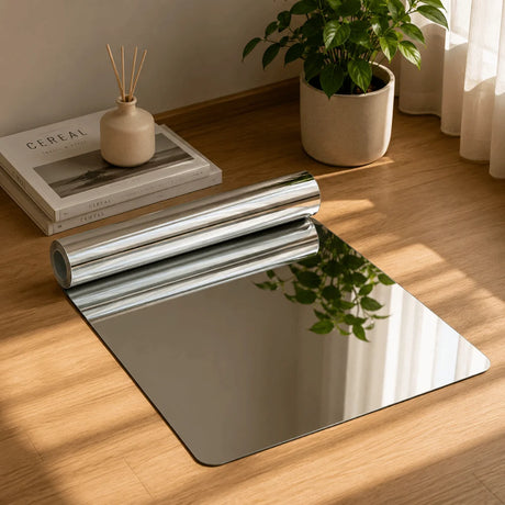 Simple DIY Wall Stickers Mirror Acrylic Shatterproof Self-Adhesive Mirror Decoration Cuttable Floor Mirror Stickers Living Room