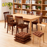 6pcs/set Square Velvet Seat Cushion Thickened Soft Cushion in Winter, Suitable for Dining Rooms Living Rooms Pillows for Bedroom