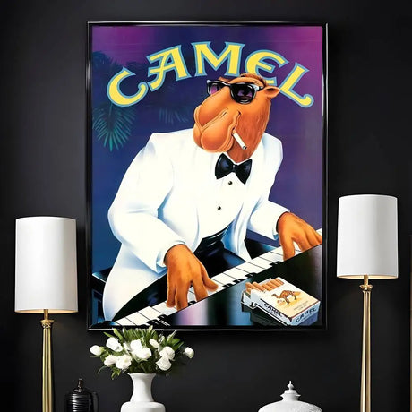Vintage C-Camel C-Cigarettes Poster Poster Self-Adhesive Wall Art For Living Room Bedroom No Fade Modern Home Decor Stickers