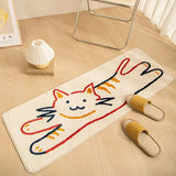 VIKAMA Cartoon Cat Carpet For Cooling And Keeping Warm, Long Bedside Blanket For Bedrooms, Corridor Floor Mat, Home Decoration