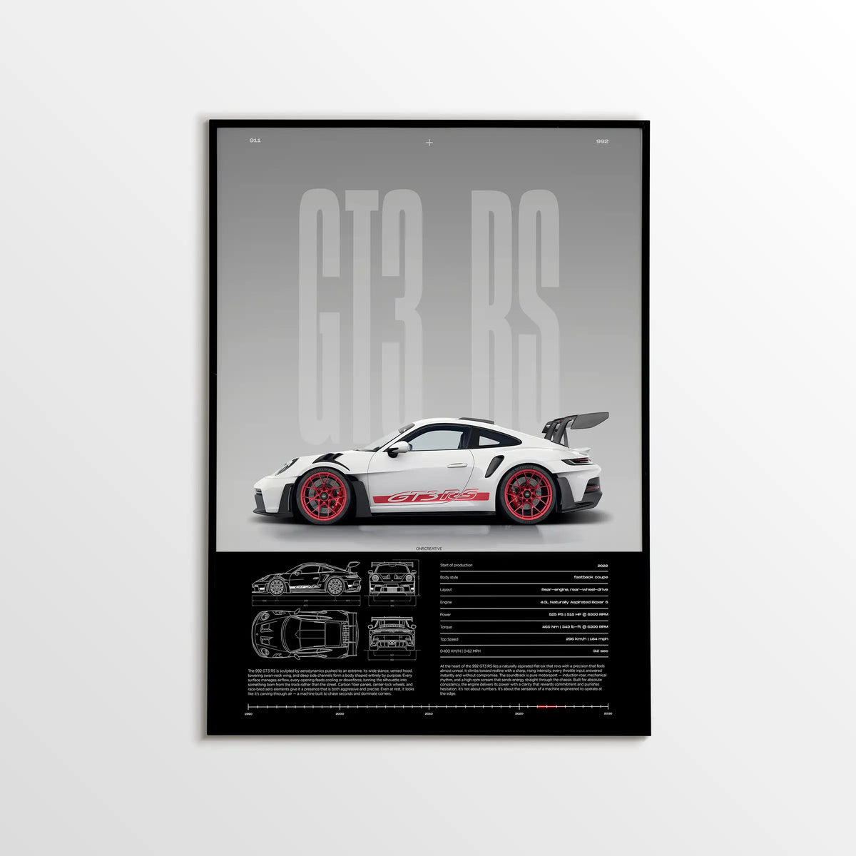 Minimalist 911 Turbo GT3-RS GT4 RS Hyper Car Sports Car Supercar Poster Canvas Painting Motosport Wall Art Pictures Home Decor