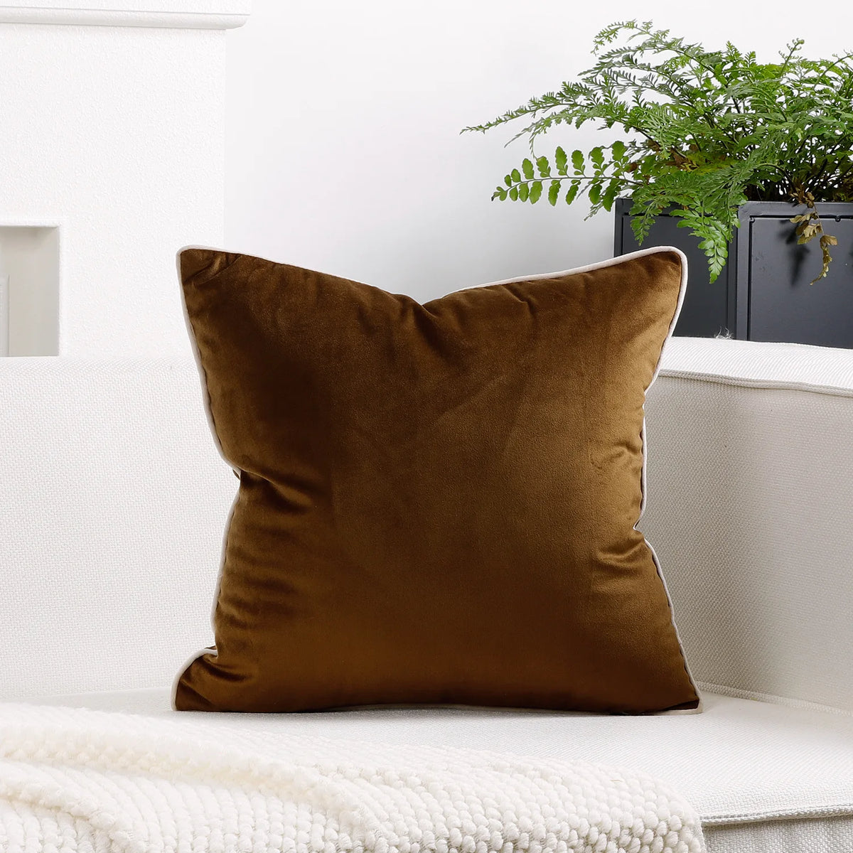 Modern Velvet Pillowcases for Living Room, Black & White Velour Cushion Covers, Sofa Decor, 45x45/50x50/30x50 cm