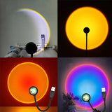1-4pcs Sunset Lamp LED Rainbow Neon Night Light Projector Photography Wall Atmosphere Lighting for Bedroom Home Room Decor Gift