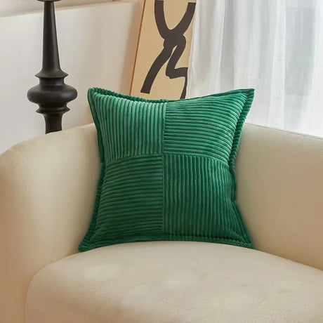 Solid Color Striped Corduroy Pillow Cushion Cover - Minimalist Sofa Backrest Cushion Office Lumbar Support Pillow Case for Nap