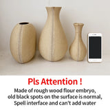 Wooden Flower Vase Retro Table Decorative Vase Dried Flower Arrangement Pot European Style Aesthetic Vase Home Desktop Ornaments