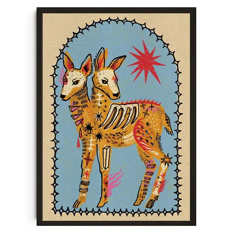 Vintage Abstract Animals Print Posters Mid Century Wall Art Canvas Painting Pictures for Living Room Bedroom Home Decor No Frame
