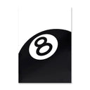 Black And White No Ball Art Poster  Billiards Club Theme Wall Art Canvas Painting Prints for Living Room Corridor Home Decor